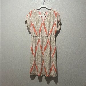 Sonoma Women's Midi Dress Beige and Coral size L